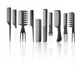 HAIR CARE set hrebeňov na vlasy 10 ks čierny