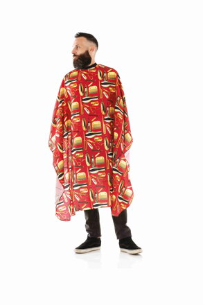 HAIR CARE pláštenka Twin Red 140 x 160 cm uchytenie okolo krku na cvočky