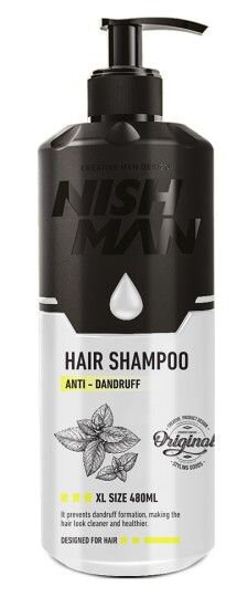 NISHMAN Hair Shampoo Anti Dandruff 480 ml