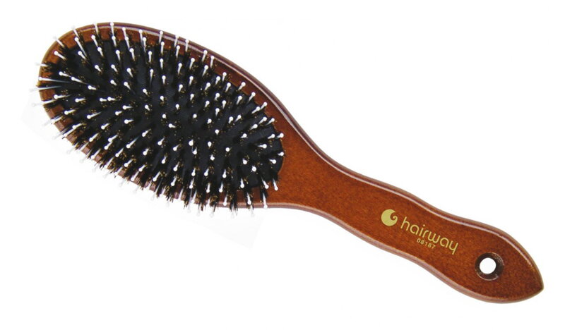 HAIRWAY kefa na vlasy oválna veľká, diviačie štetiny & nylon 11 radová