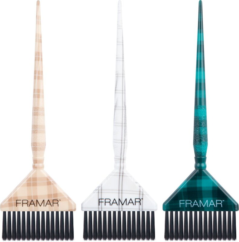 FRAMAR Big Daddy Plaid Hair Day Set široké štetce na farbenie vlasov 3 ks