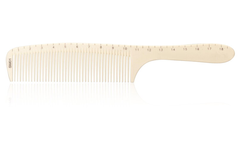HAIR CARE hrebeň s rúčkou a mierkou 19,3 cm