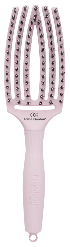 OLIVIA GARDEN Finger Brush Pastel Pink kefa na vlasy masážna 6-radová stredná