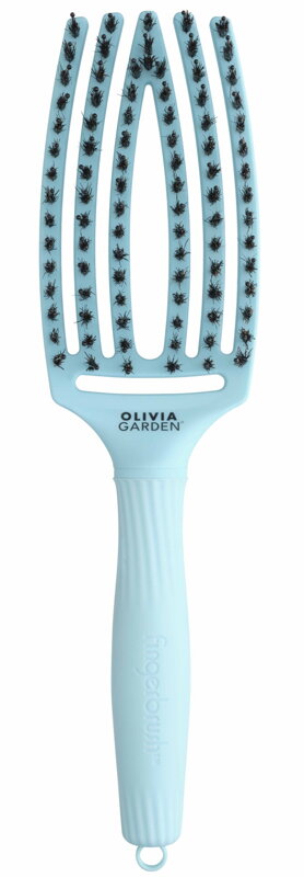 OLIVIA GARDEN Finger Brush Blue Sky kefa na vlasy masážna 6-radová stredná