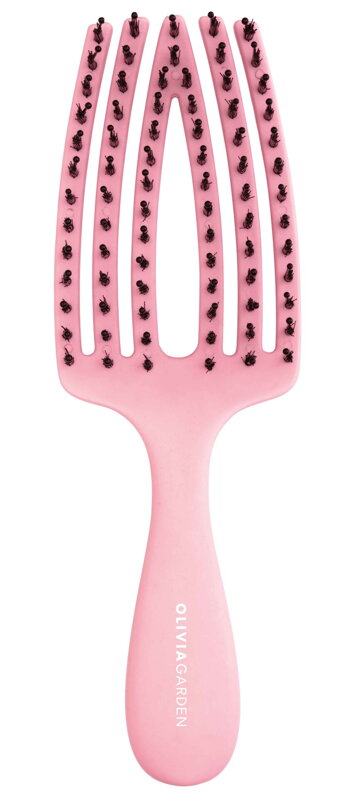 OLIVIA GARDEN Finger Brush Black Mini kefa na vlasy masážna 5-radová malá Pink